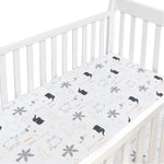 Kushies Percale Dream Crib Sheet - Jungle Animals - Lifestyle 2