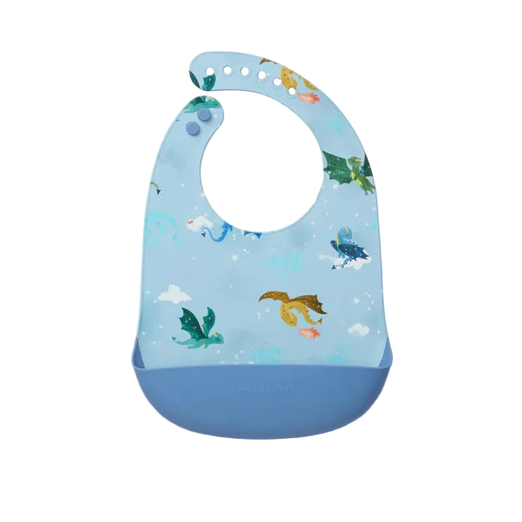 Loulou Lollipop Silicone Printed Bib - Magical Dragons