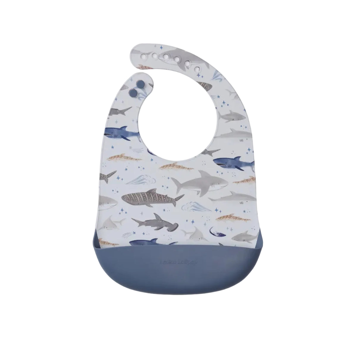 Loulou Lollipop Silicone Printed Bib - Sharks