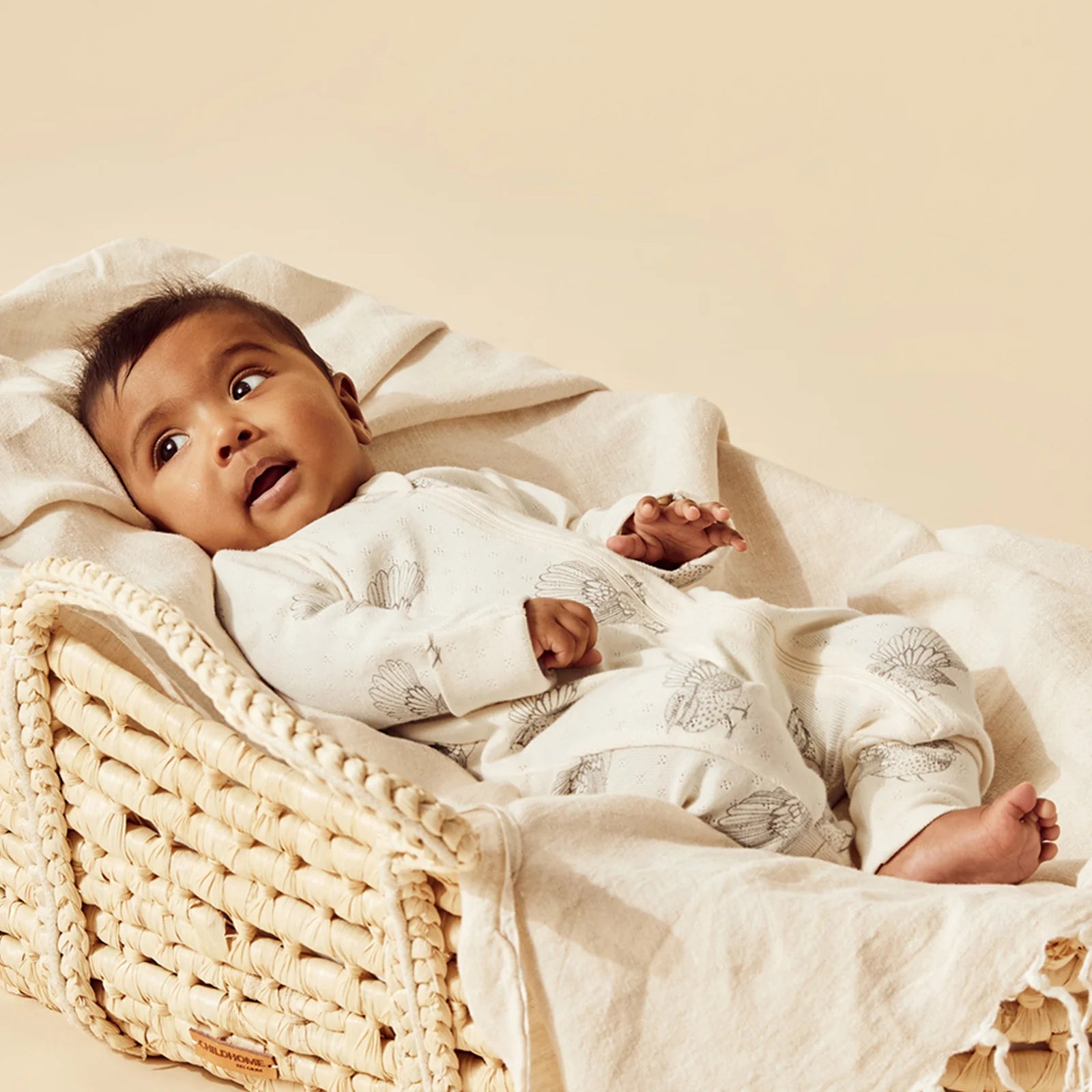 Wilson + Frenchy Organic Pointelle Zipsuit with Feet - Little Fantail