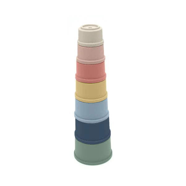 Noüka Silicone Stacking Cups - Sky