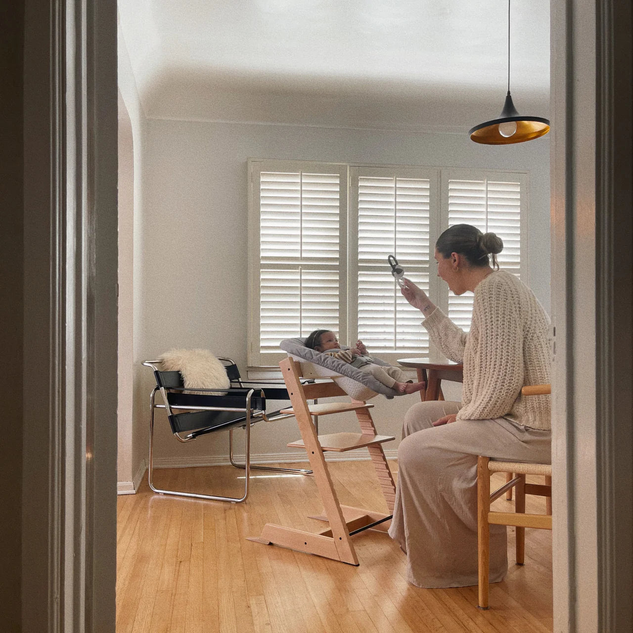 Natural / Nordic Grey Cushion - Stokke Tripp Trapp® High Chair² Complete + Newborn Set Bundle