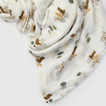 Loulou Lollipop Luxe Muslin Swaddle - Bears on Bikes 2
