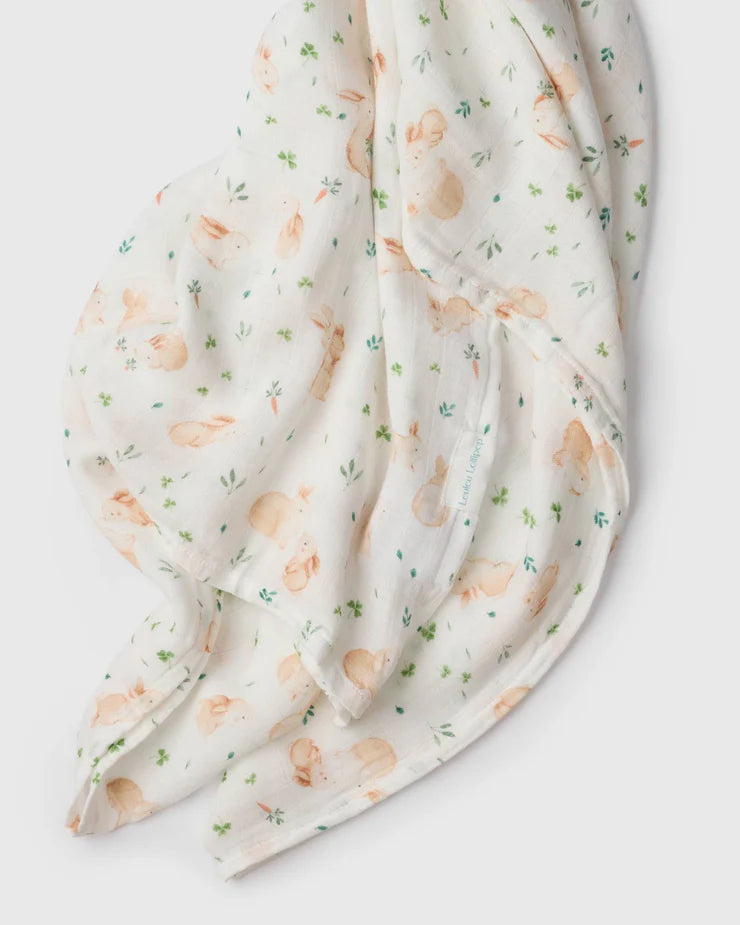 Loulou Lollipop Luxe Muslin Swaddle - Bunny Meadow 2