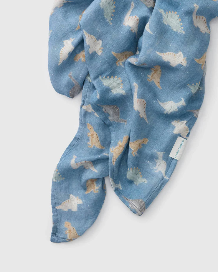 Loulou Lollipop Luxe Muslin Swaddle - Dinosaur Stomp