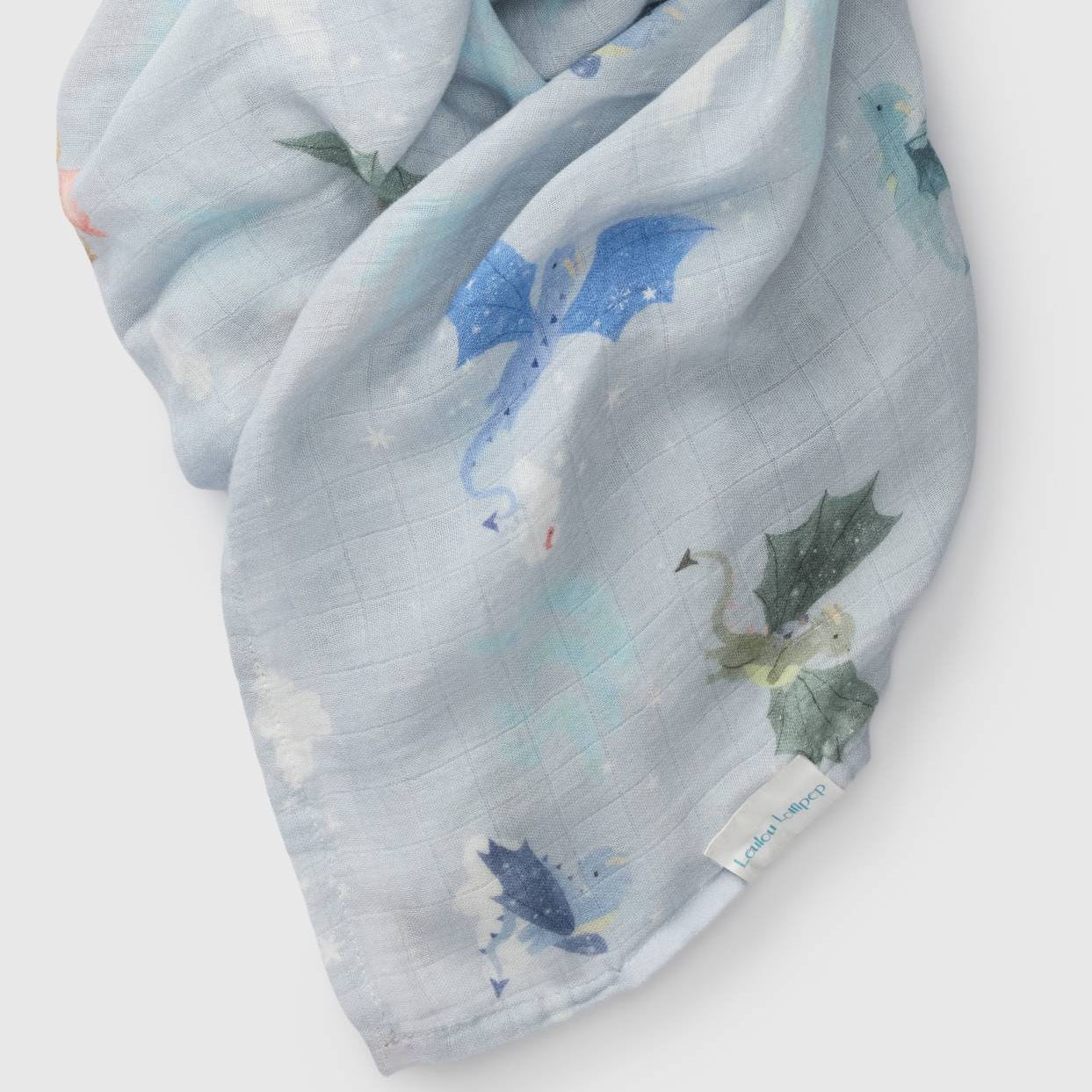 Loulou Lollipop Luxe Muslin Swaddle - Magical Dragons Lifestyle 3