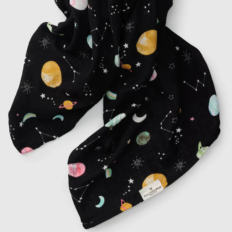 Loulou Lollipop Luxe Muslin Swaddle - Planets 2