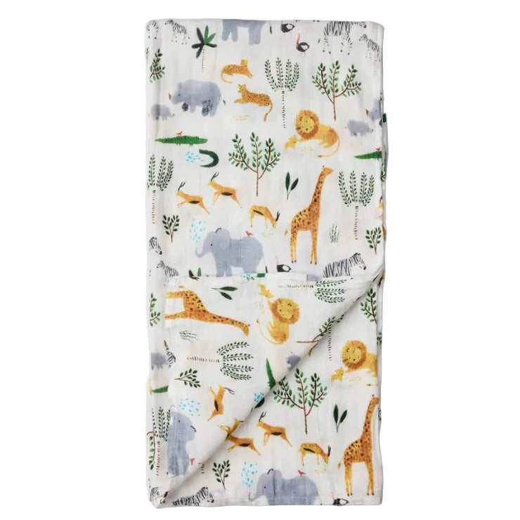 Loulou Lollipop Luxe Muslin Swaddle - Safari Jungle