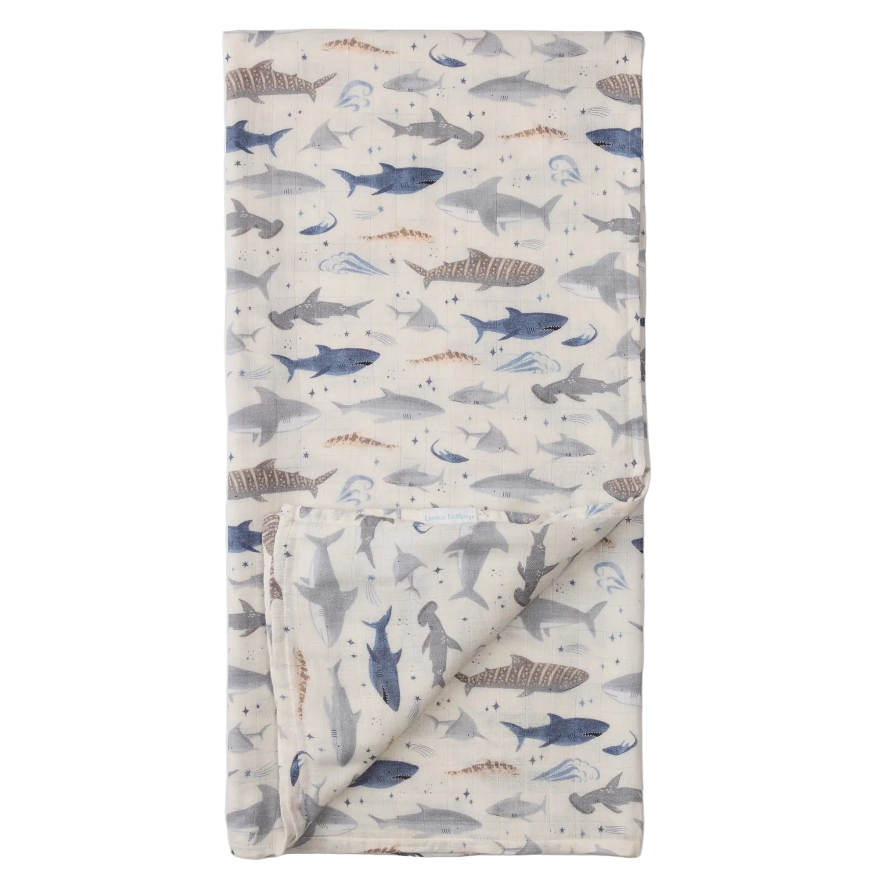 Loulou Lollipop Luxe Muslin Swaddle - Sharks