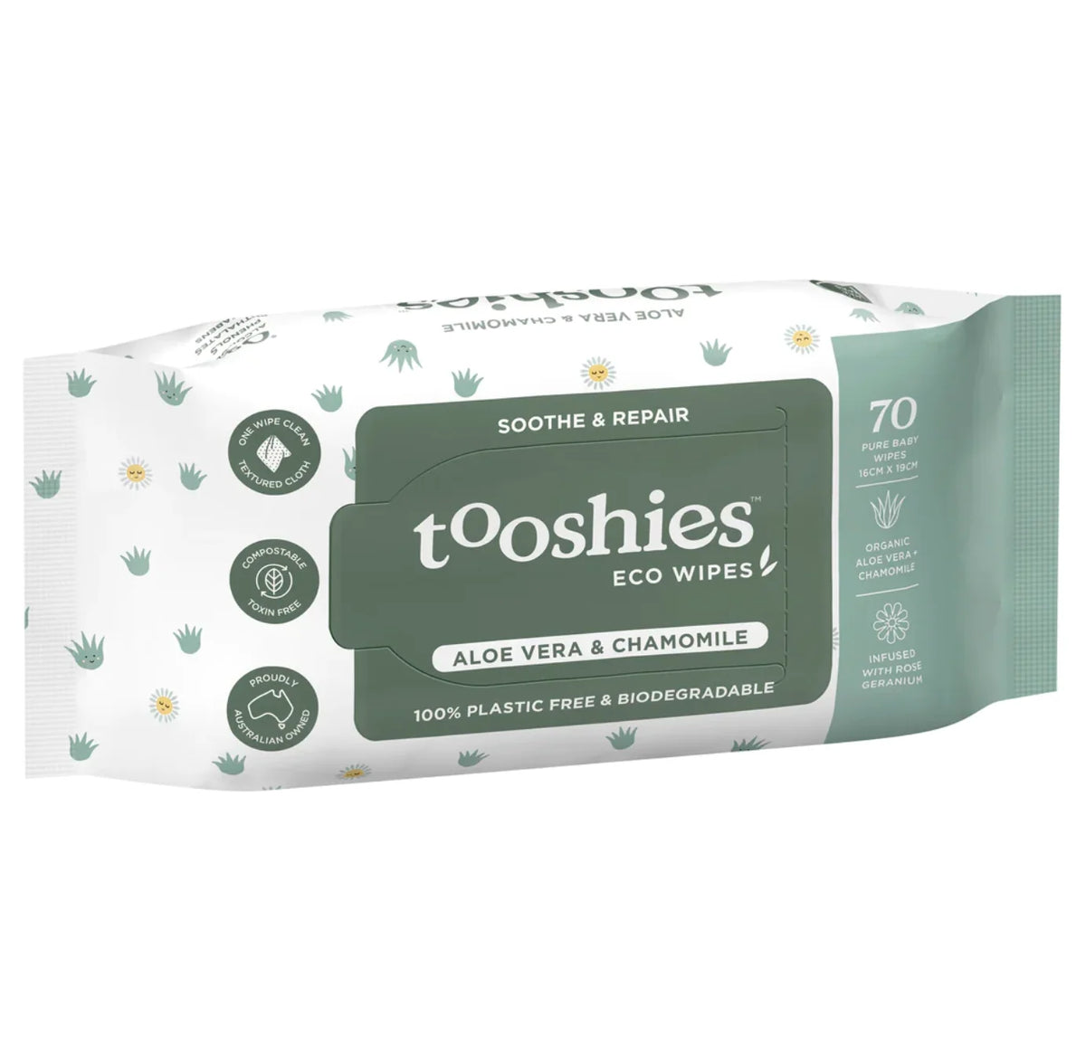 Tooshies Aloe Vera & Chamomile Biodegradable Baby Wet Wipes