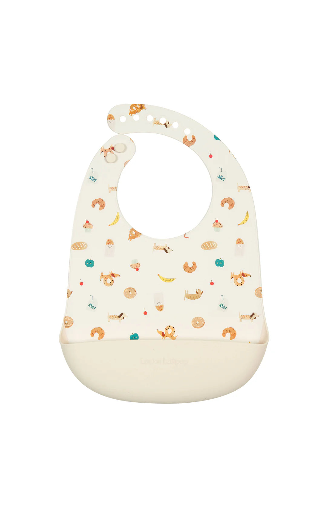 Loulou Lollipop Silicone Printed Bib - French Breakfast