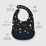 Loulou Lollipop Silicone Printed Bib - Planets - Features
