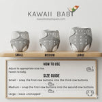 KaWaii Baby One Size Reusable Snap Cloth Diaper Bamboo Bundle - Size Guide & Usage Instructions