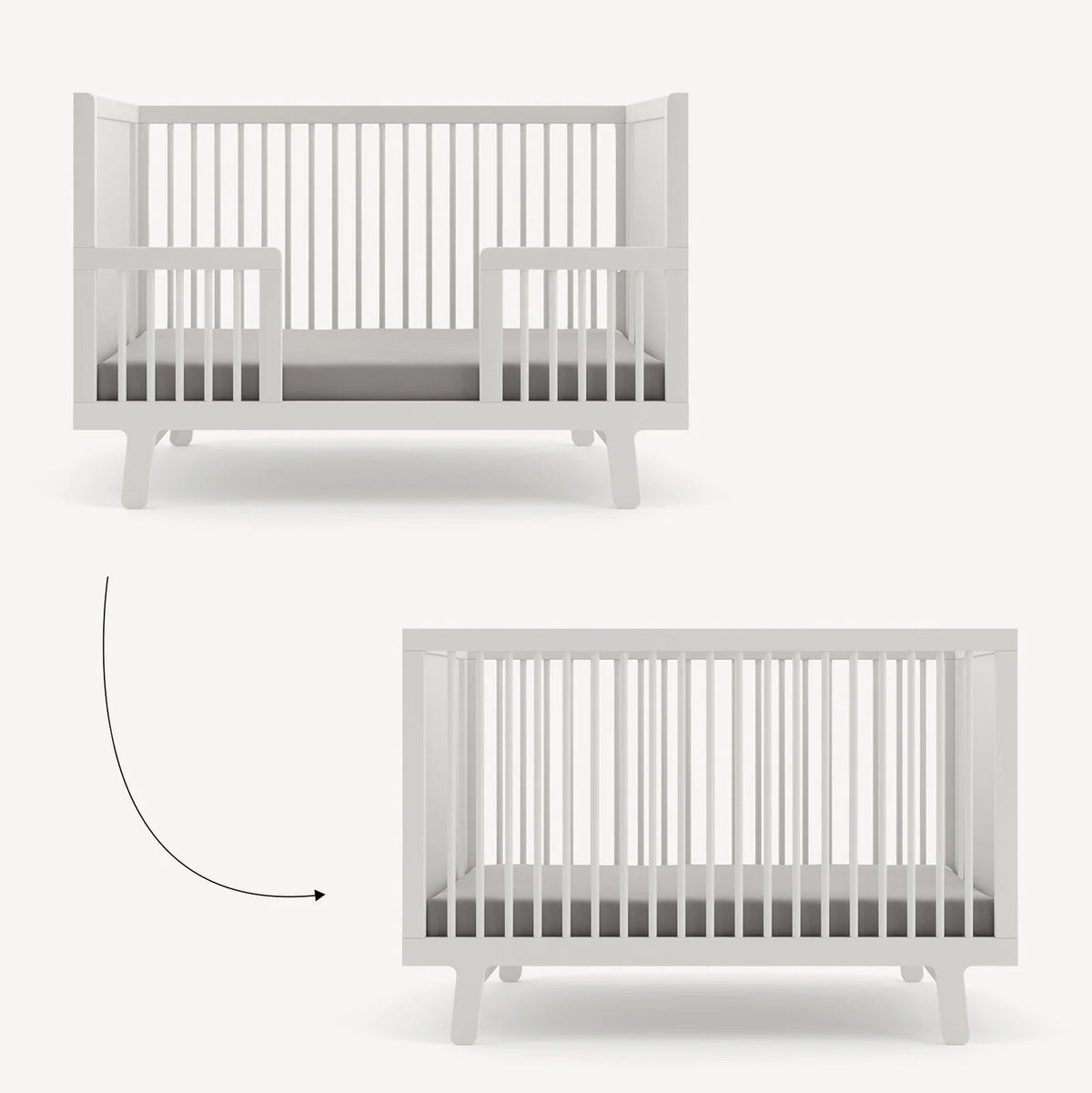 White - Oeuf Sparrow Crib Toddler Bed Conversion Kit