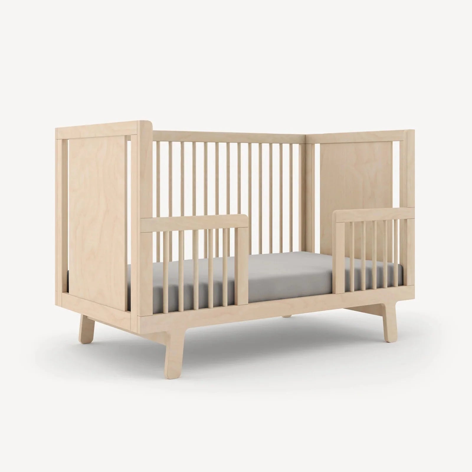 Birch - Oeuf Sparrow Crib Toddler Bed Conversion Kit - Angle View