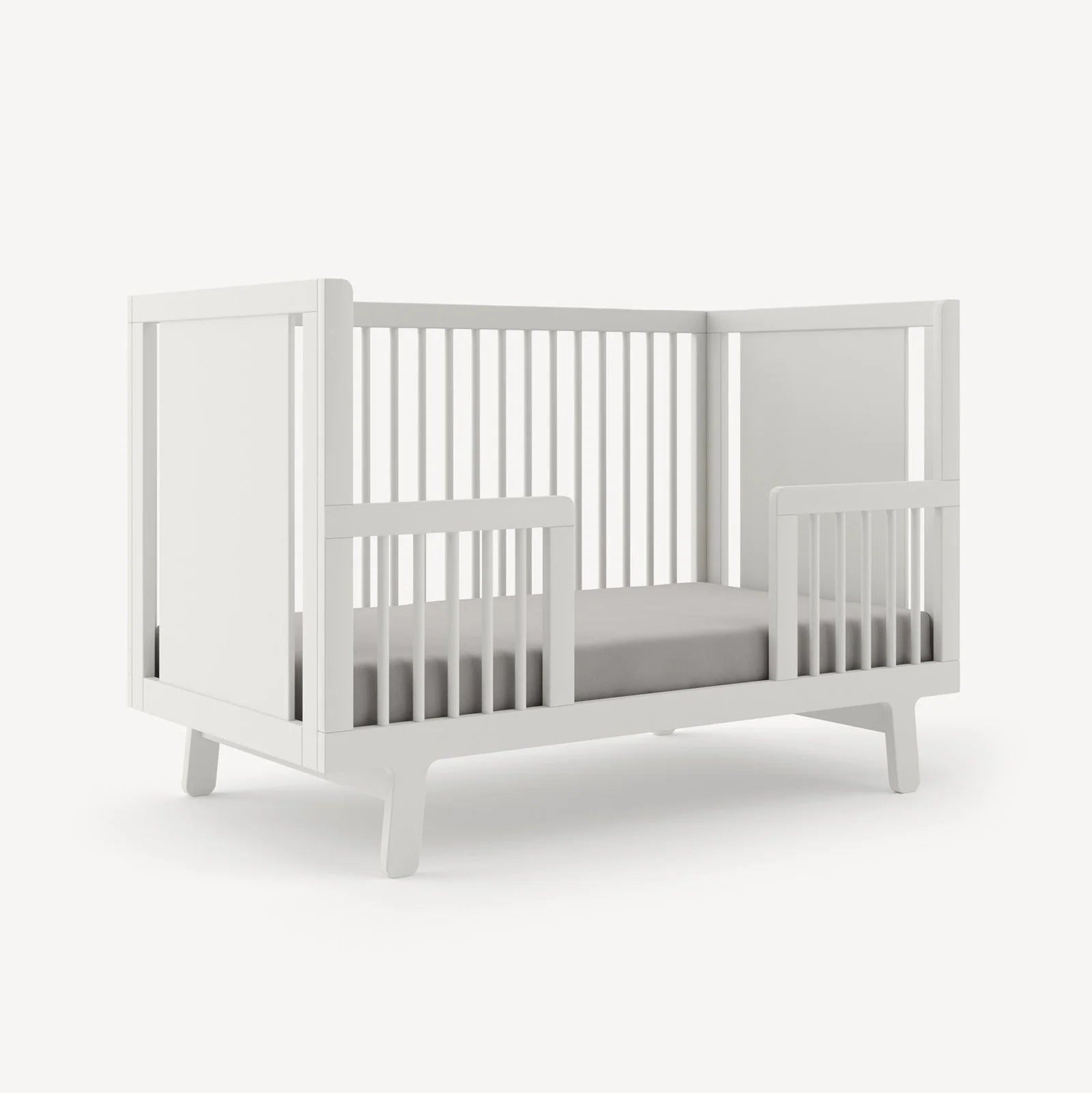 White - Oeuf Sparrow Crib Toddler Bed Conversion Kit - Angle View