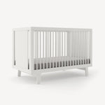 Oeuf Sparrow Crib - White Side Angle View