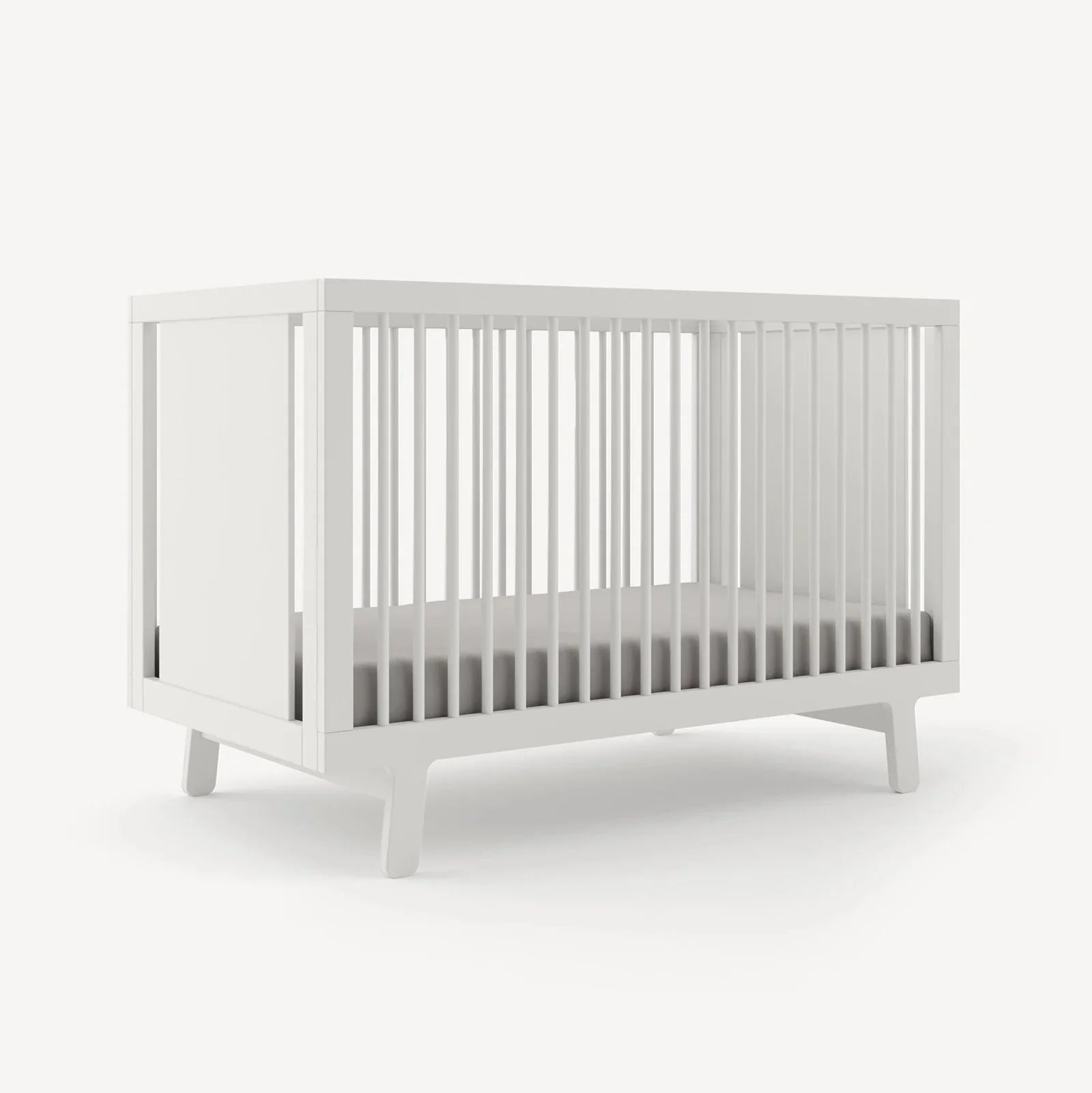 Oeuf Sparrow Crib - White Side Angle View