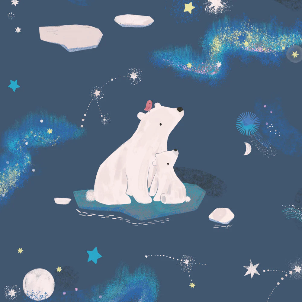 Loulou Lollipop Burp Cloth Set - Stargazing Bear Print Detail