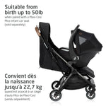 Maxi-Cosi Eva Auto-Fold Lightweight Compact Travel Stroller - Suitable From Birth with Mico infant car seat