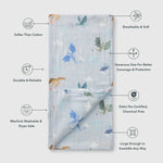 Loulou Lollipop Luxe Muslin Swaddle - Magical Dragons Features