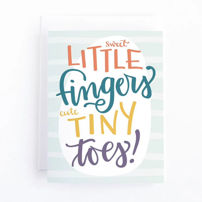 Pedaller Designs Greeting Card - Sweet Little Fingers Cute Tiny Toes