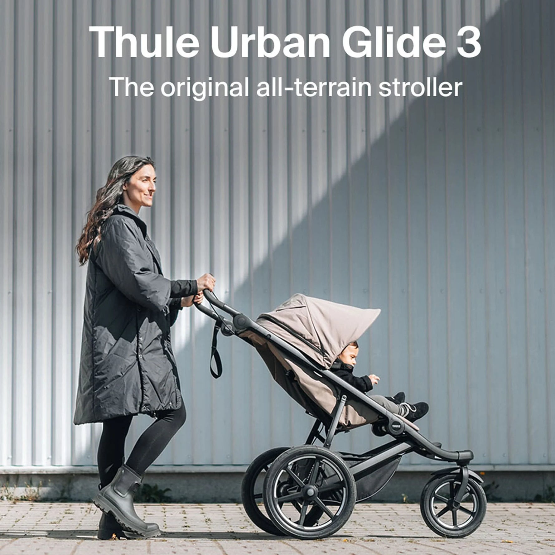Thule Urban Glide 3 Single All-Terrain Stroller - Tinted Taupe Lifestyle 2