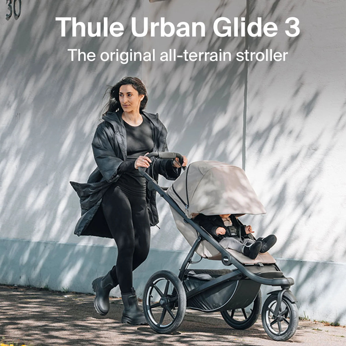 Thule Urban Glide 3 Single All-Terrain Stroller - Tinted Taupe Lifestyle 3