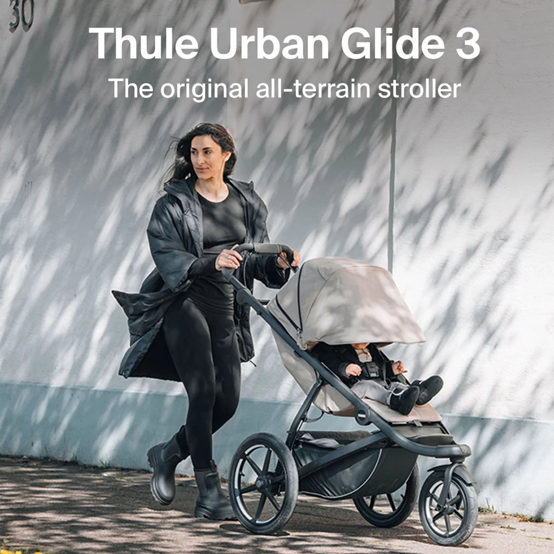 Thule Urban Glide 3 Single All-Terrain Stroller - Tinted Taupe Lifestyle 3