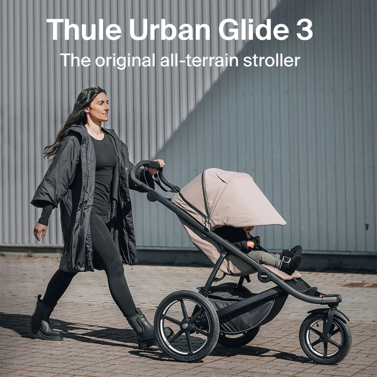 Thule Urban Glide 3 Single All-Terrain Stroller - Tinted Taupe Lifestyle 4
