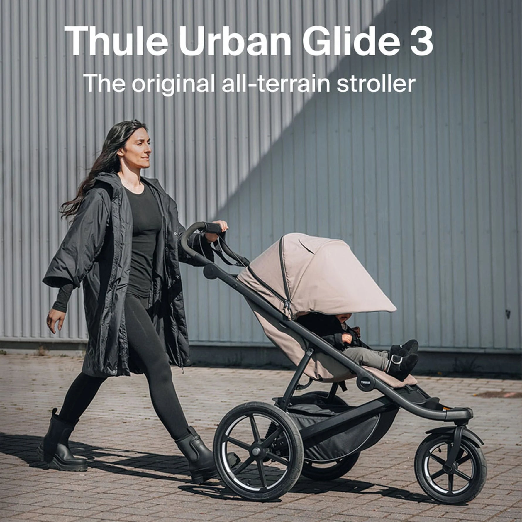 Thule Urban Glide 3 Single All-Terrain Stroller - Tinted Taupe Lifestyle 4