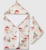 Loulou Lollipop Hooded Towel & Washcloth Set - Forest Families