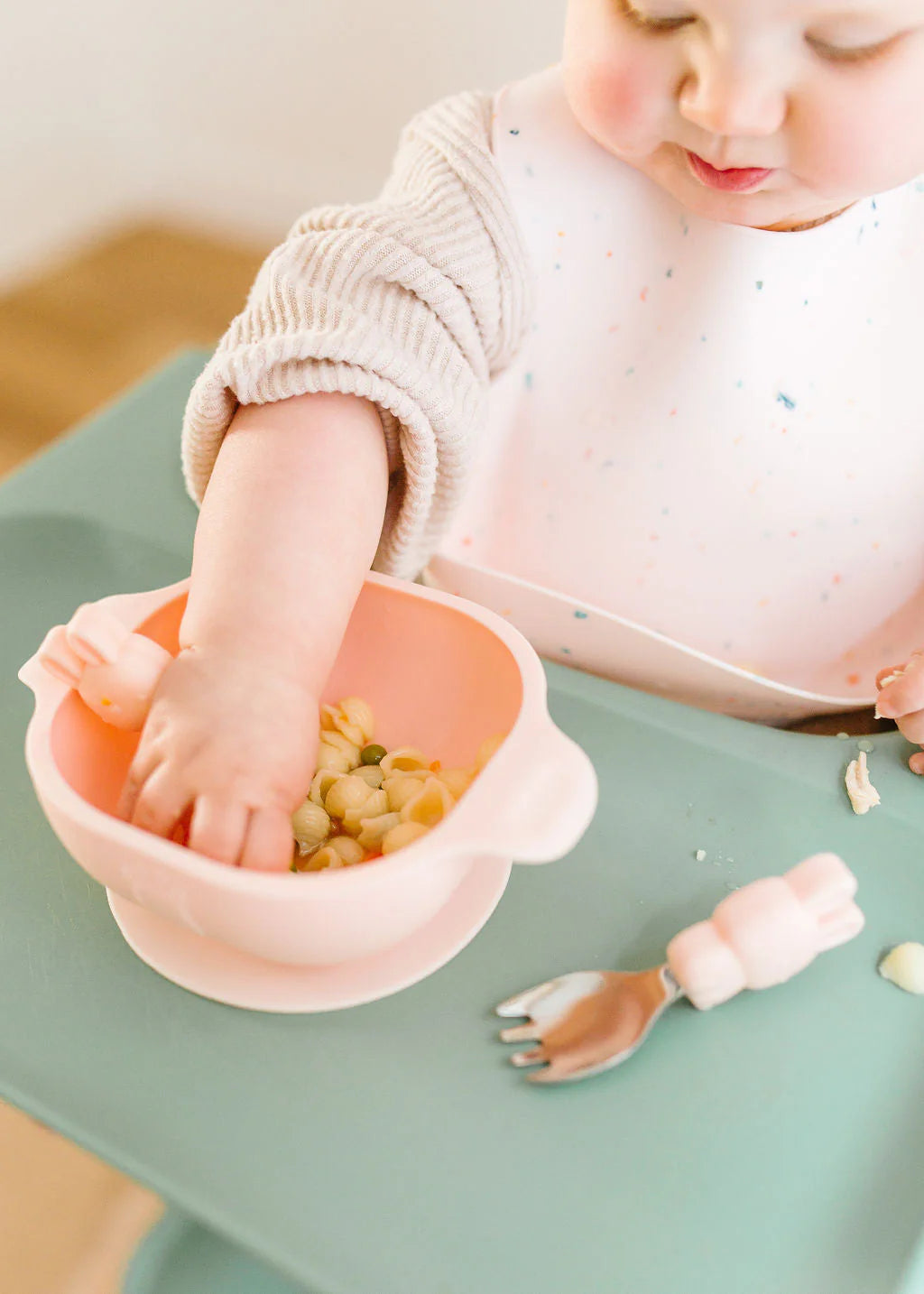 Loulou Lollipop Silicone Suction Snack Bowl - Blush Pink