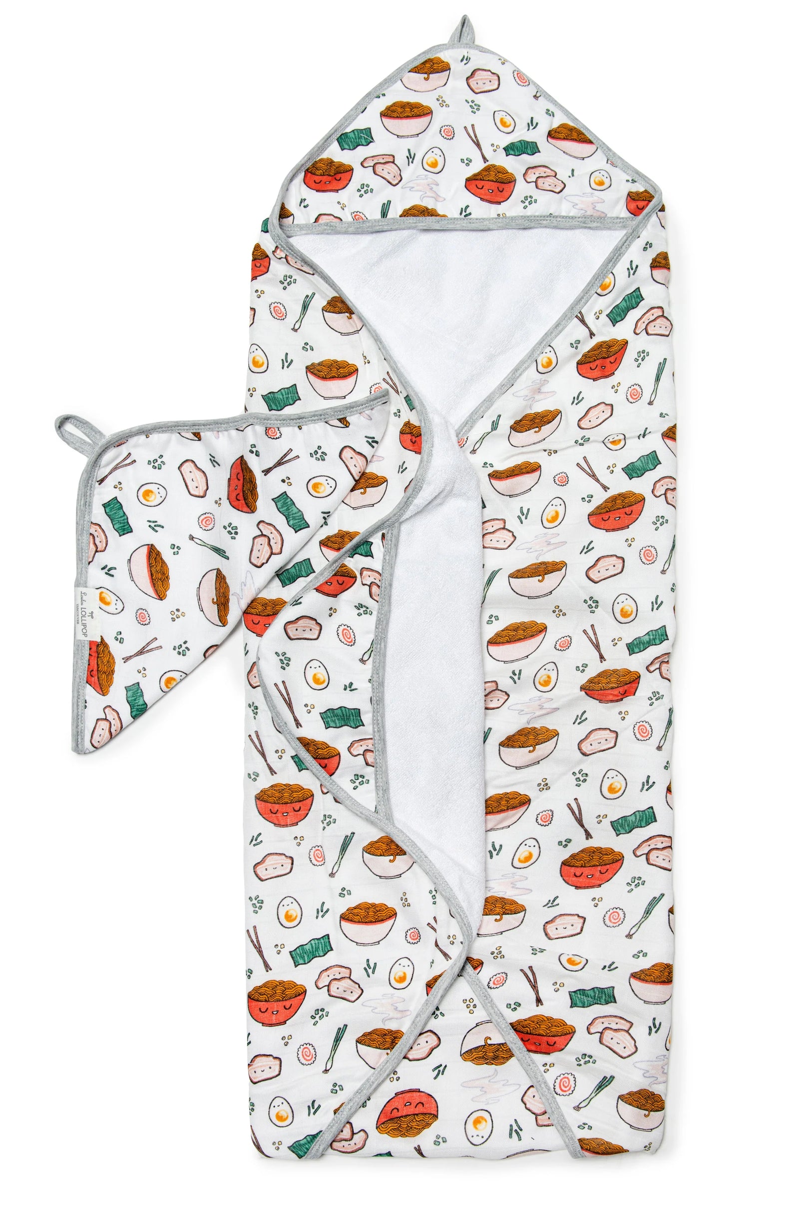 Loulou Lollipop Hooded Towel and Washcloth Set - Ramen