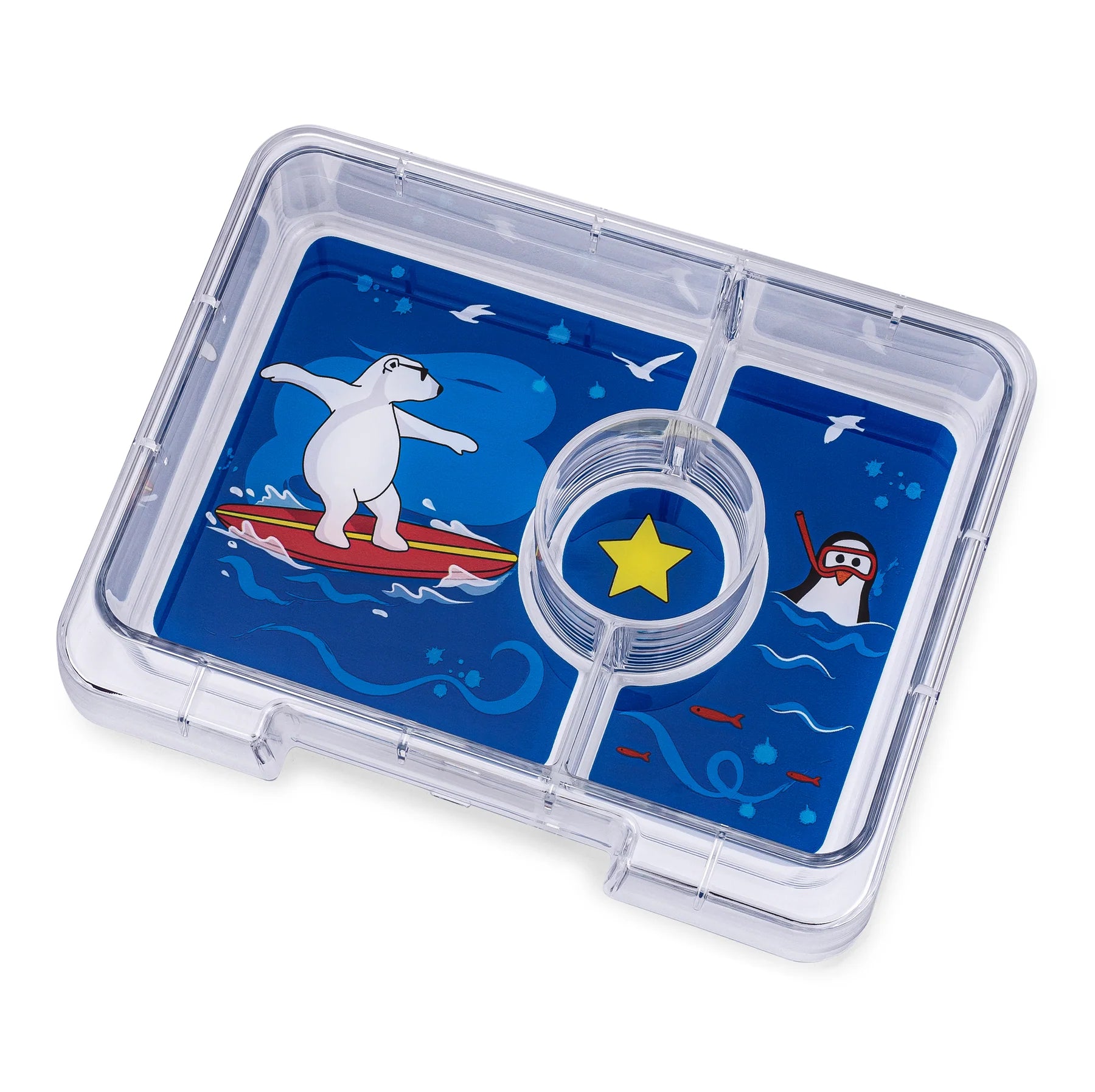 Yumbox Snack 3-Compartment Snack Box - Surf Blue/Polar Bear 3