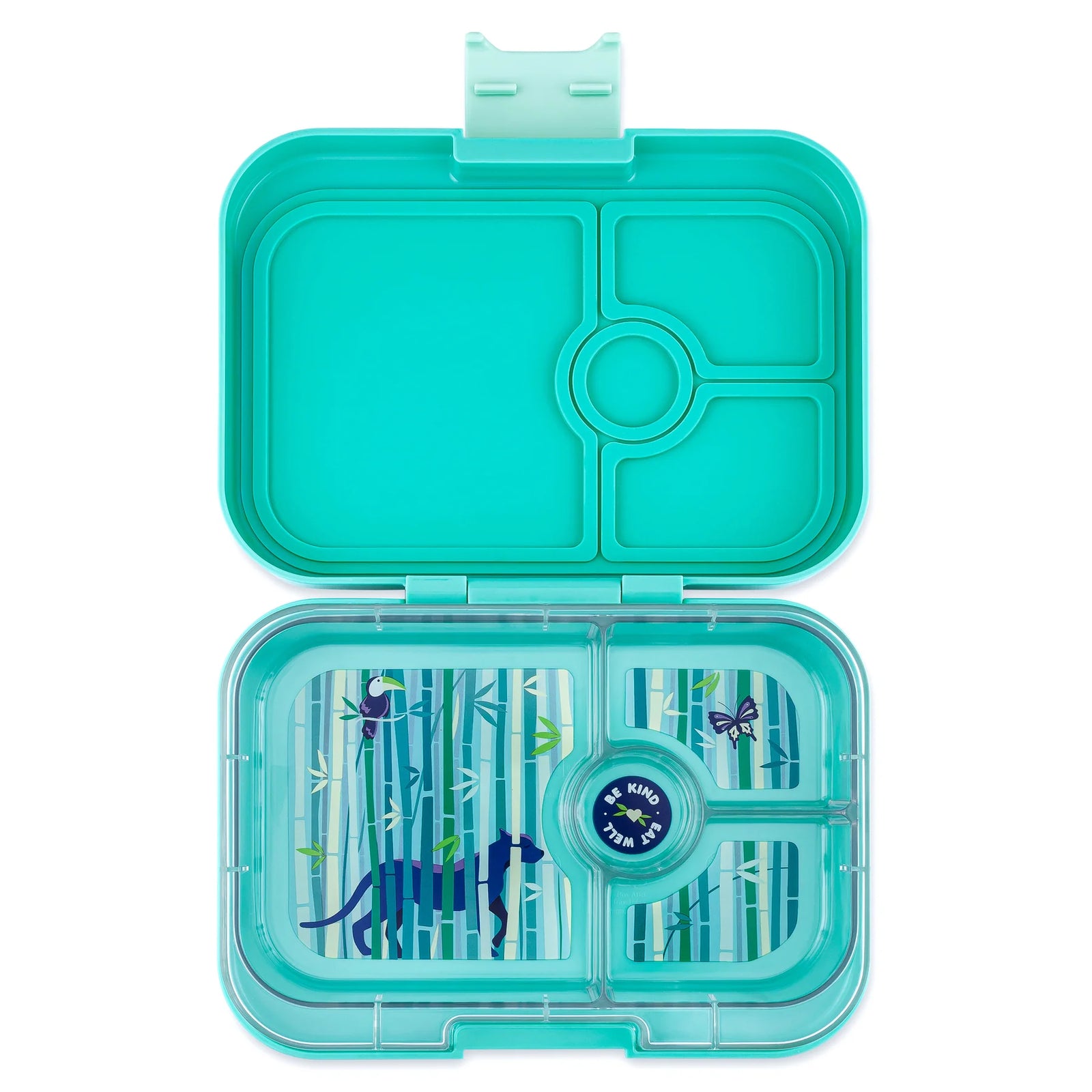 Yumbox Panino 4-Compartment Food Tray - Tropical Aqua/Panther Tray