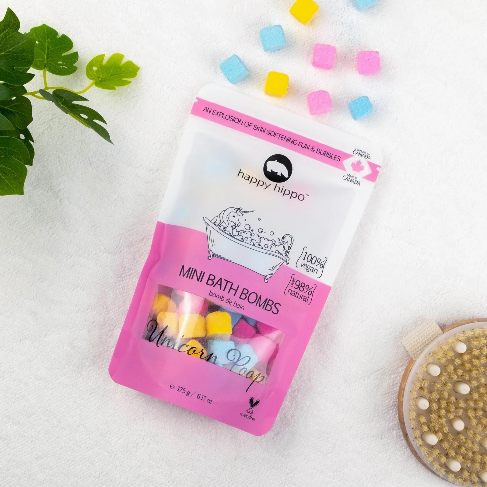 Happy Hippo Mini Bubble Bombs - Unicorn Poop 175g Bag
