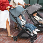 UPPAbaby Minu V3 Stroller - Evelyn (Meadow Green | Carbon Frame | Chestnut Leather) - Lifestyle 5