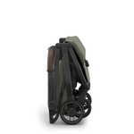 UPPAbaby Minu V3 Stroller - Evelyn (Meadow Green | Carbon Frame | Chestnut Leather) - Compact, Travel-Friendly and Airplane Ready Fold