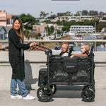 WonderFold W2 Luxe PRO Double Stroller Wagon - Jet Black Lifestyle 1