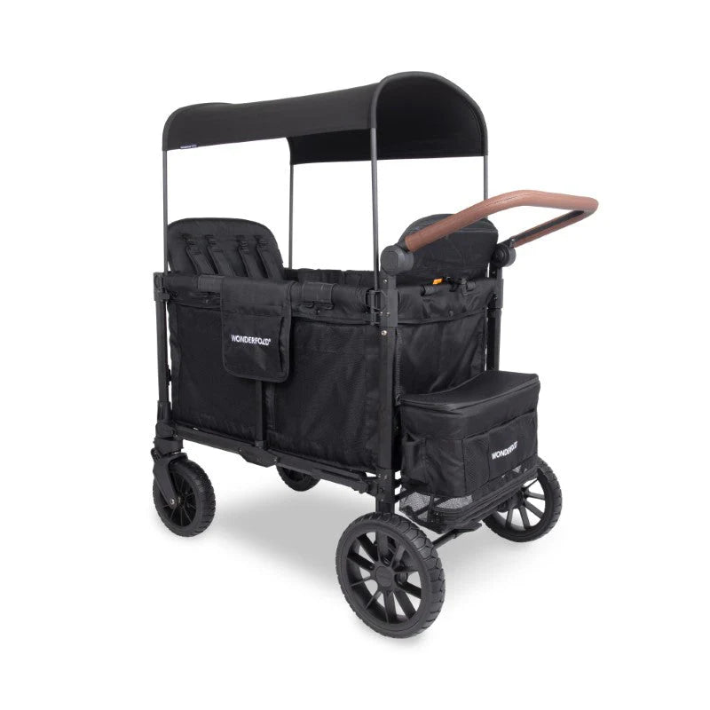 WonderFold W4 Luxe PRO Quad Stroller Wagon - Jet Black 3