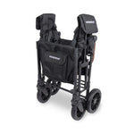 WonderFold W4 Luxe PRO Quad Stroller Wagon - Jet Black Folded