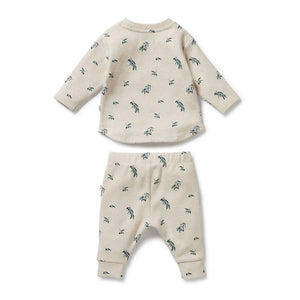 Wilson + Frenchy Organic Waffle Set Little Olive - Back View