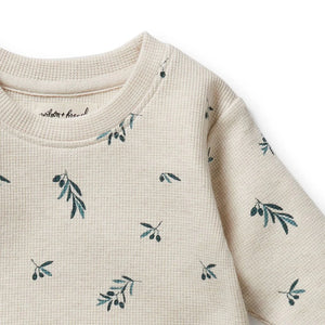 Wilson + Frenchy Organic Waffle Set Little Olive - Detail View