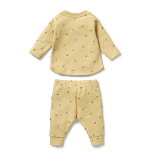 Wilson + Frenchy Organic Waffle Set Little Lemon - Back View