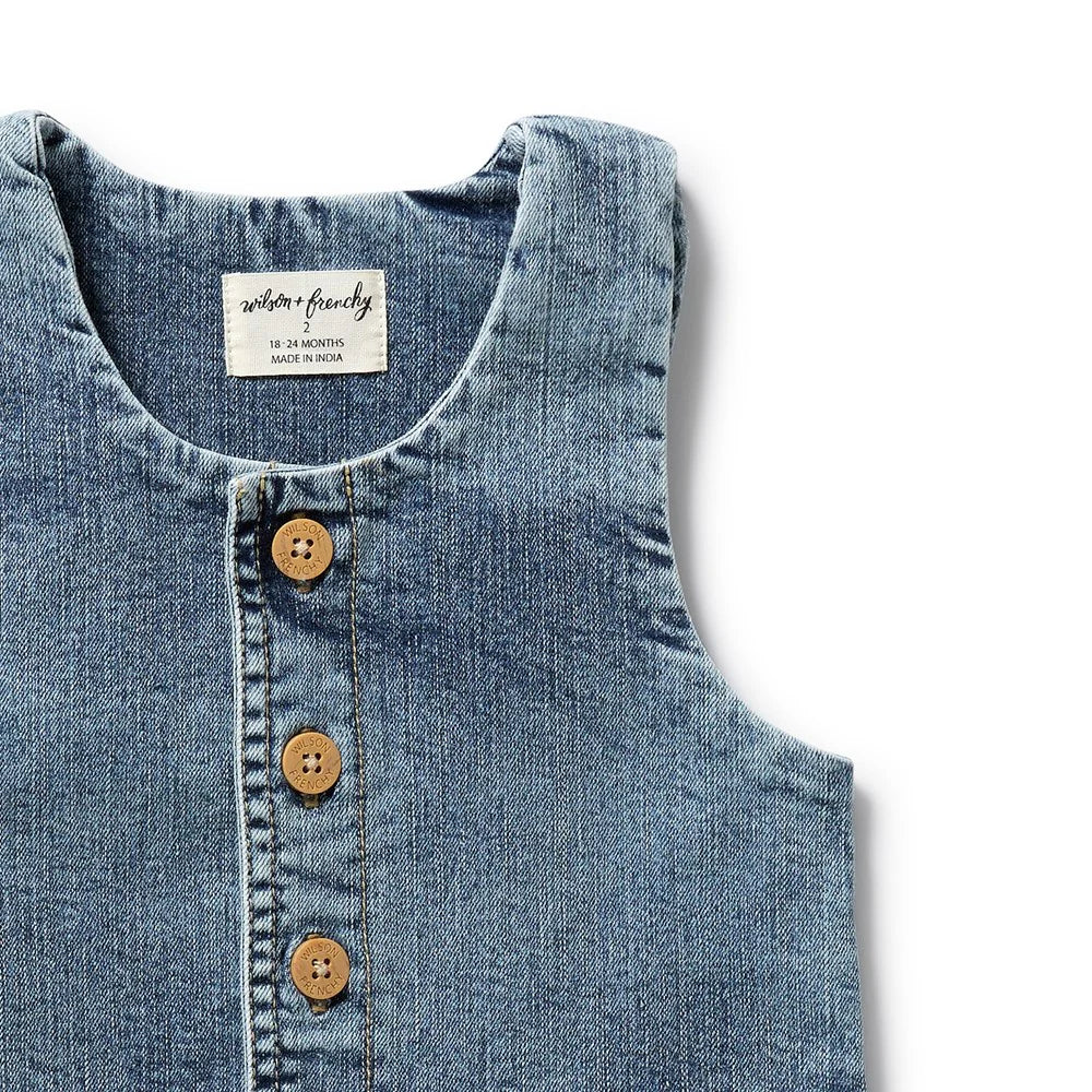 Wilson + Frenchy Organic Denim Dress - Button Detail