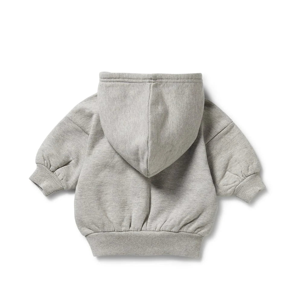 Wilson + Frenchy Organic Terry Hooded Sweatshirt Charcoal Back View 