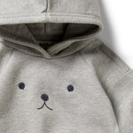 Wilson + Frenchy Organic Terry Hooded Sweatshirt Charcoal Detail View 