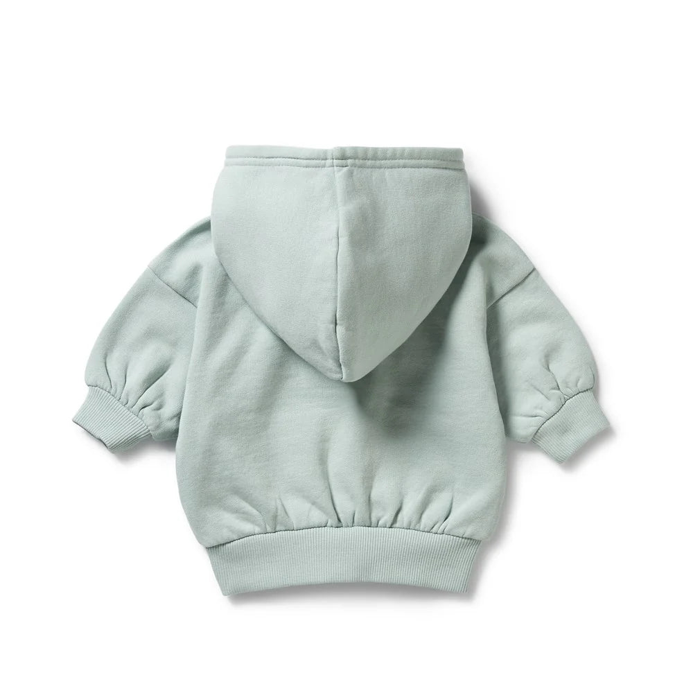 Wilson + Frenchy Organic Terry Hooded Sweatshirt Sage Back View