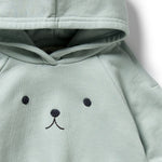 Wilson + Frenchy Organic Terry Hooded Sweatshirt Sage Detail View